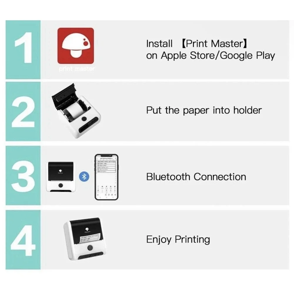 Phomemo M200 Thermal Printer Bluetooth POS Receipt Label Maker for Android & iOS